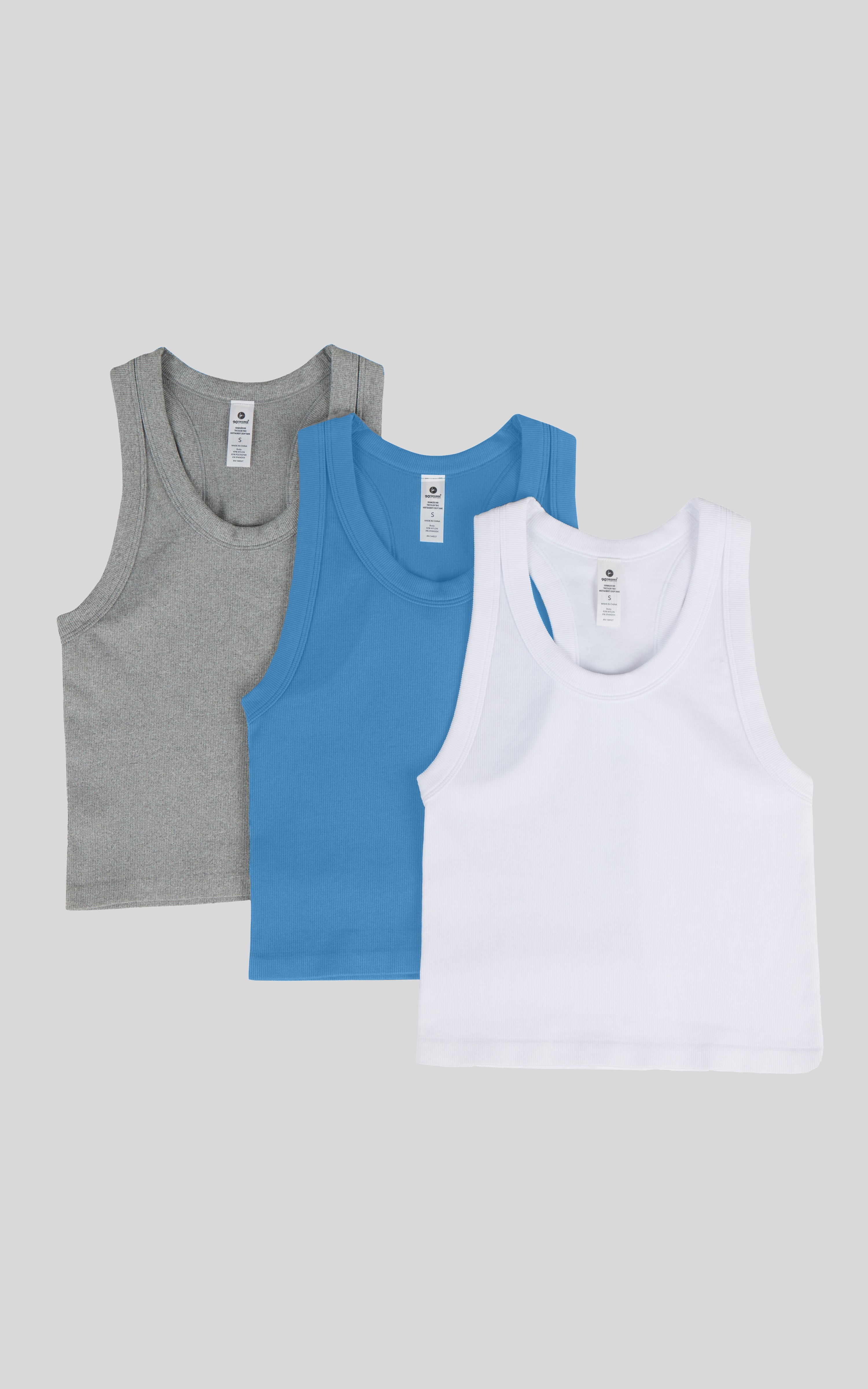 3 PK Ribbed Racerback Tank
