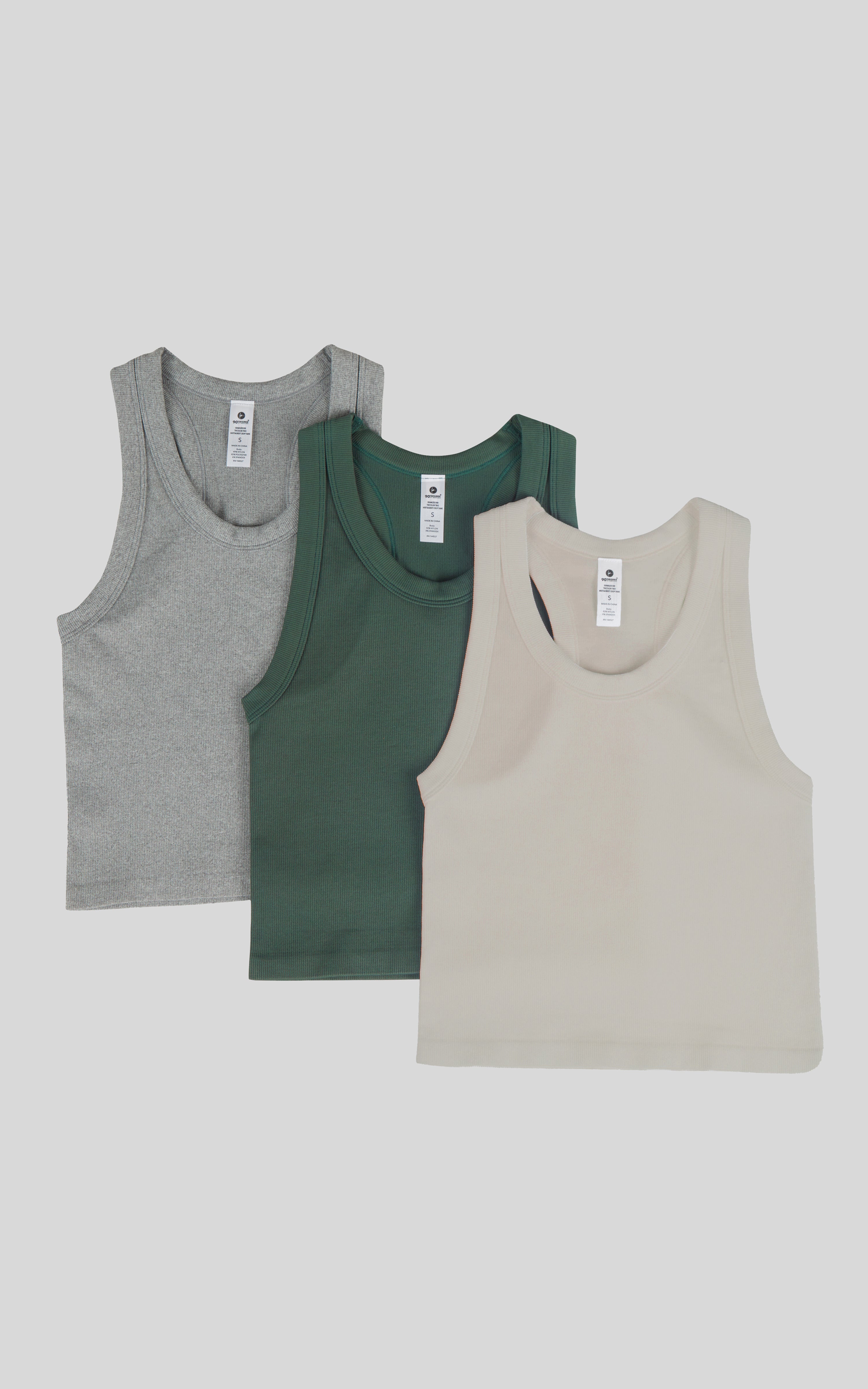 3 PK Ribbed Racerback Tank