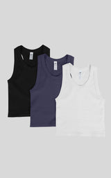 3 PK Ribbed Racerback Tank