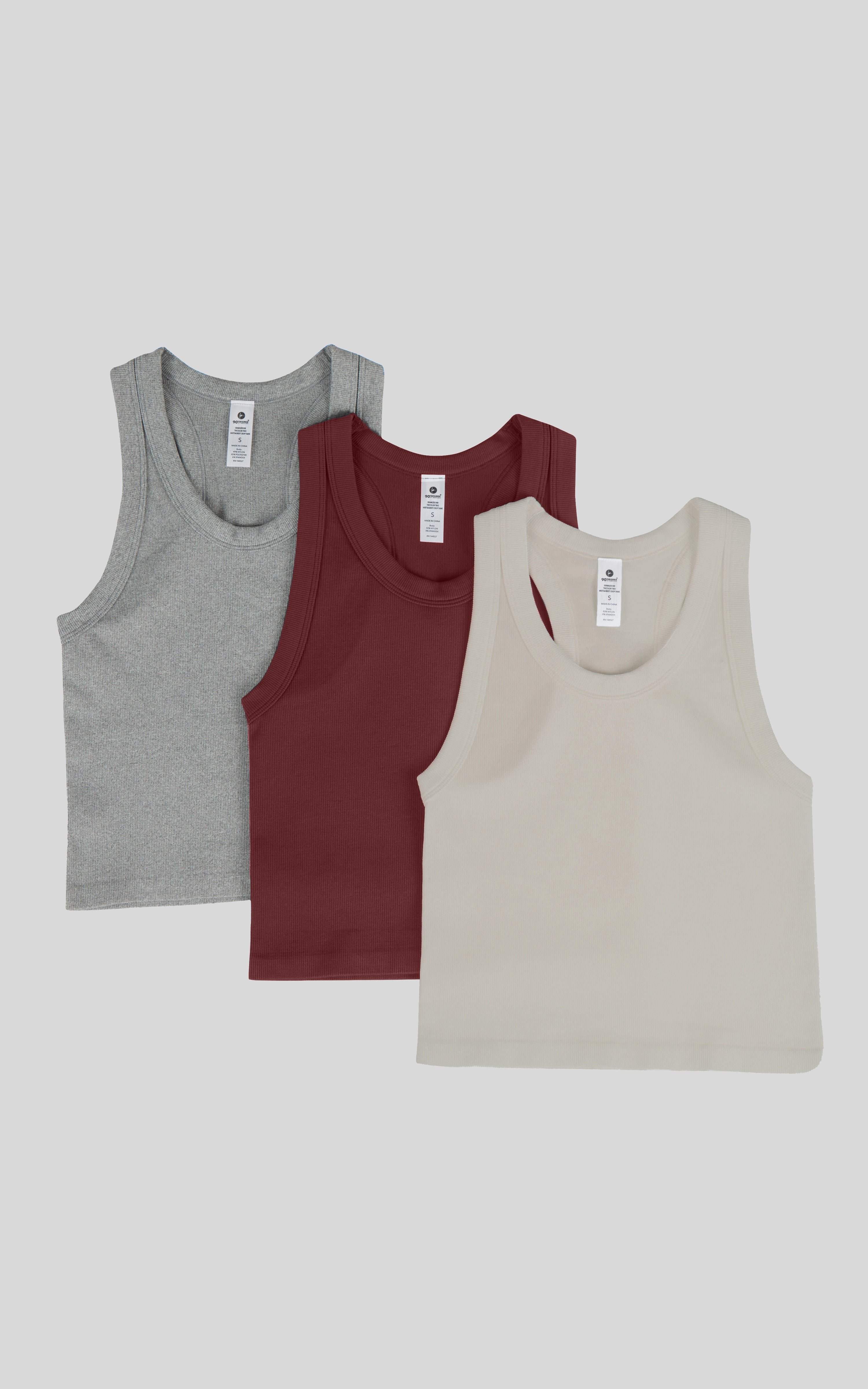 3 PK Ribbed Racerback Tank