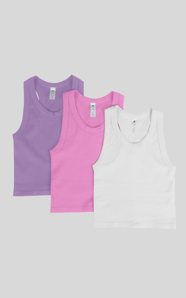 3 Pack Seamless Ribbed Tricolor Trio Meet and Greet Tank - SLW