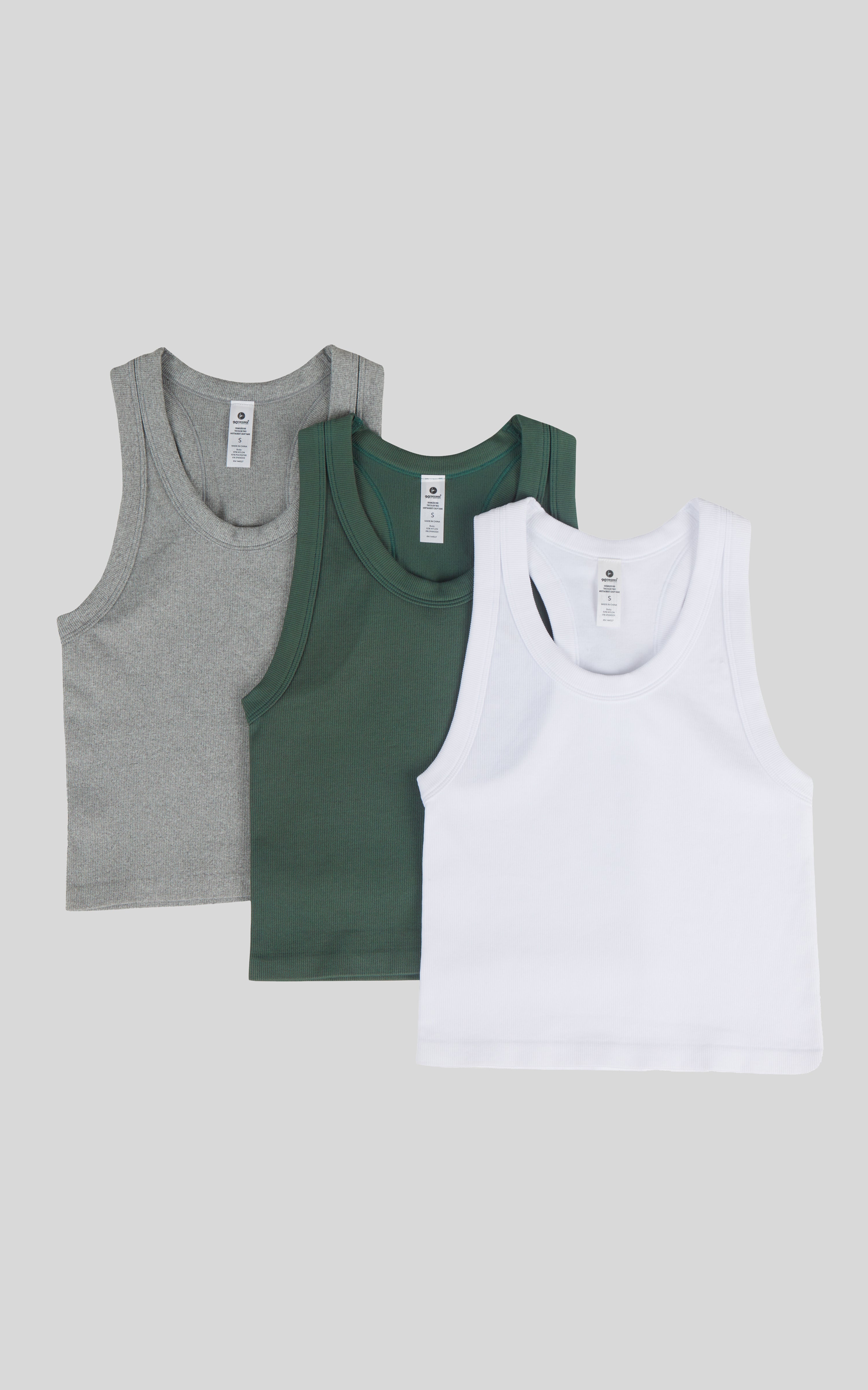 3 PK Ribbed Racerback Tank