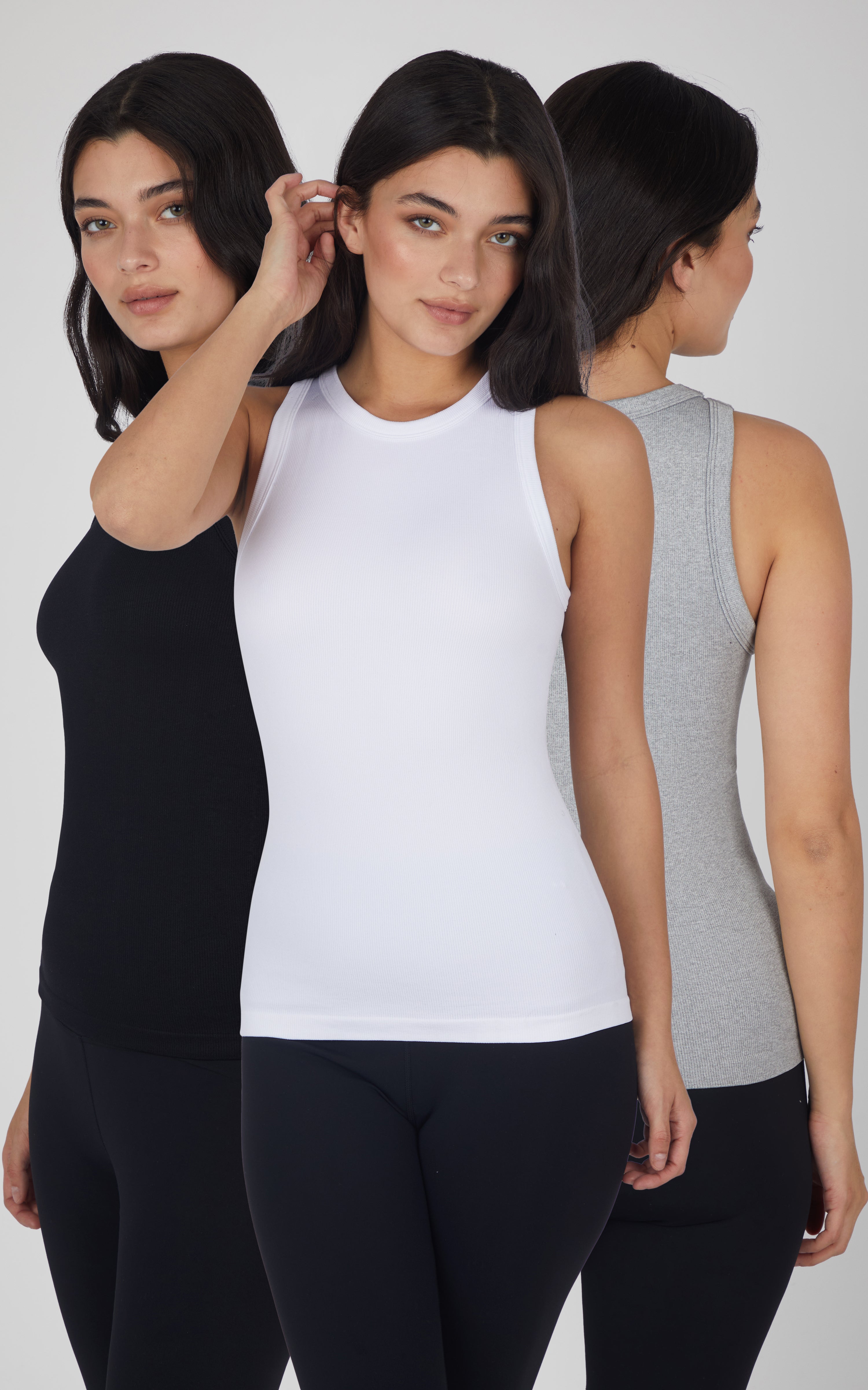 3 PK Ribbed Sleeveless Top