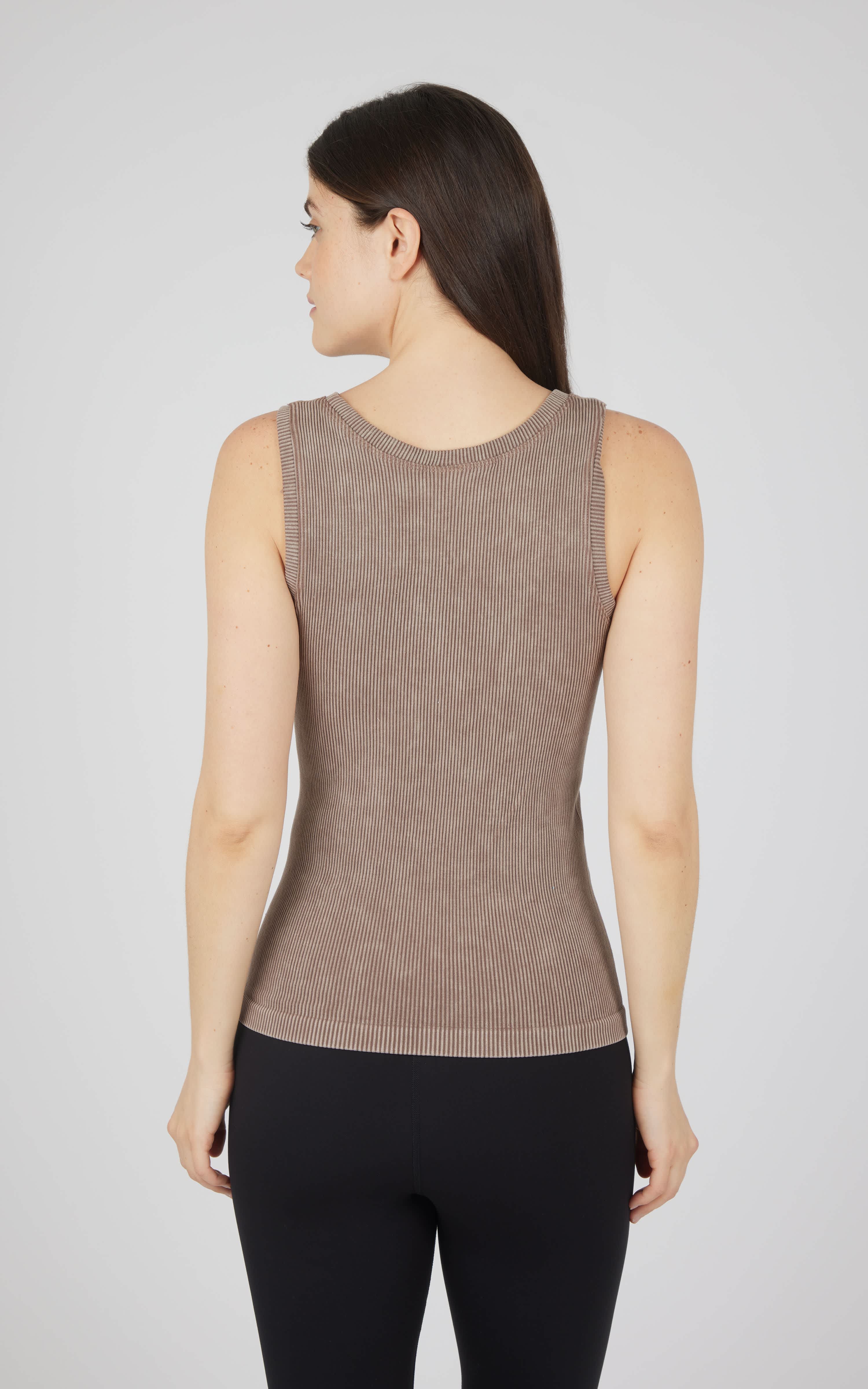 2 PK Stonewash Ribbed Seamless Tank - 90 Degree by Reflex