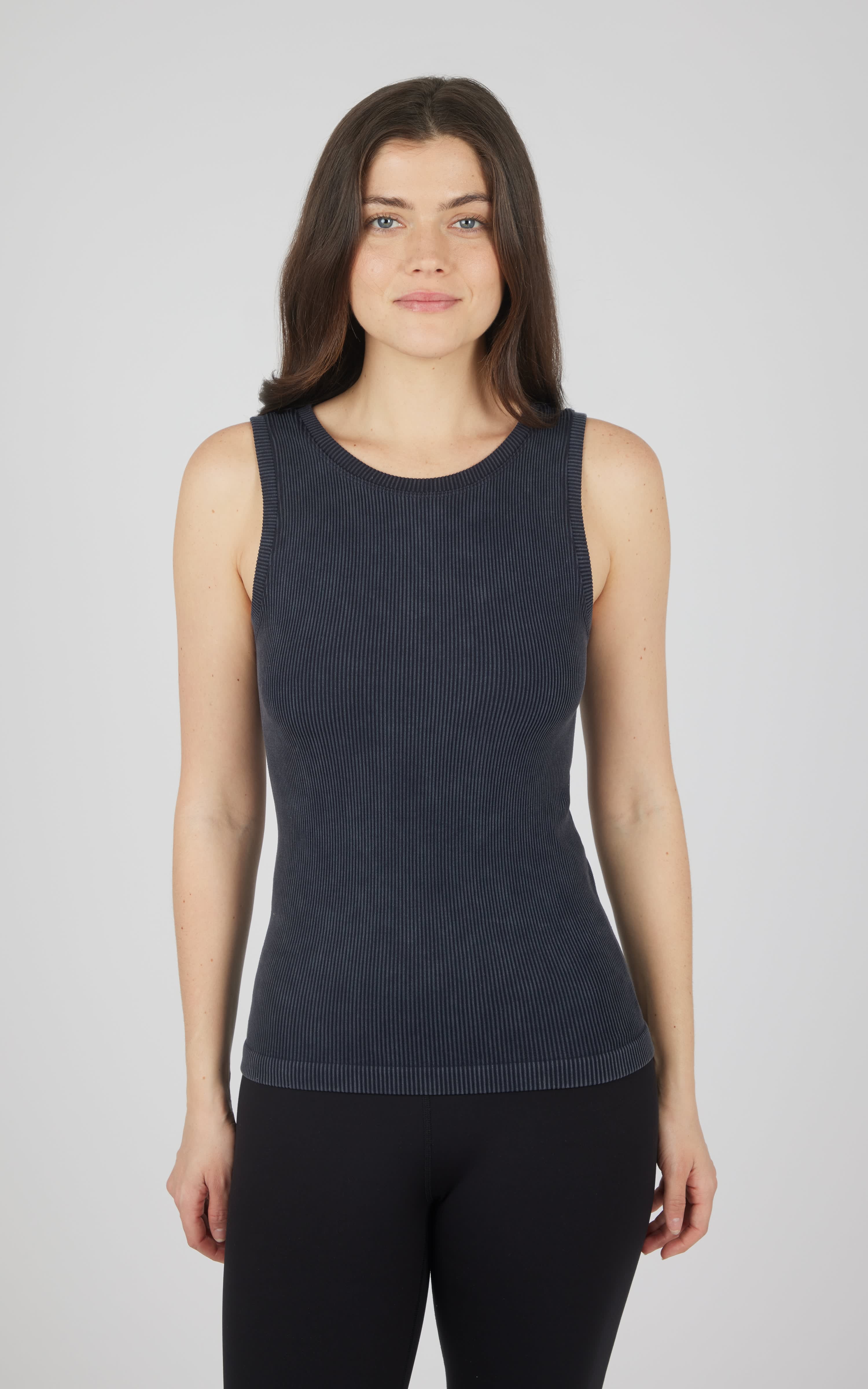 2 PK Stonewash Ribbed Seamless Tank - 90 Degree by Reflex