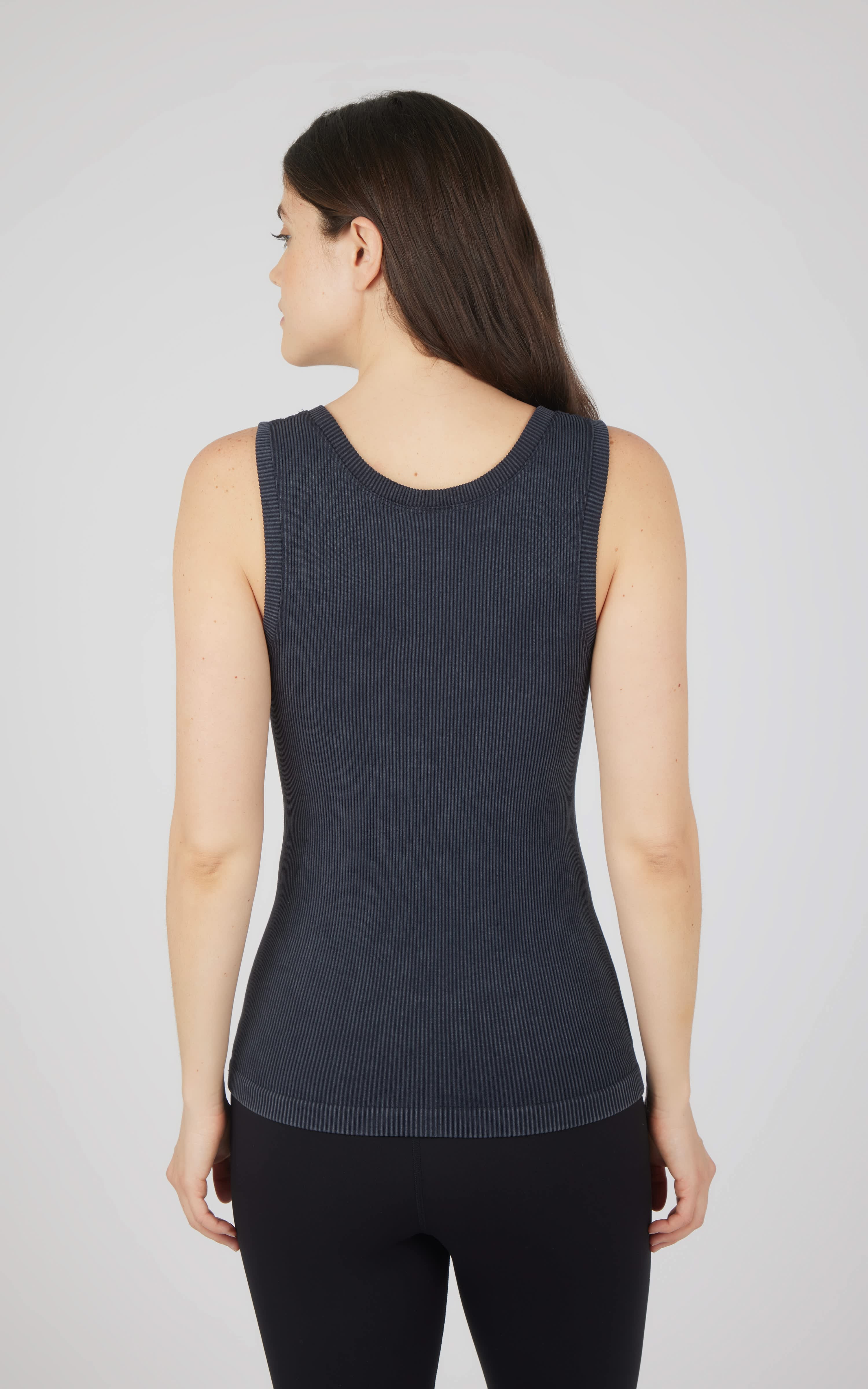 2 PK Stonewash Ribbed Seamless Tank - 90 Degree by Reflex