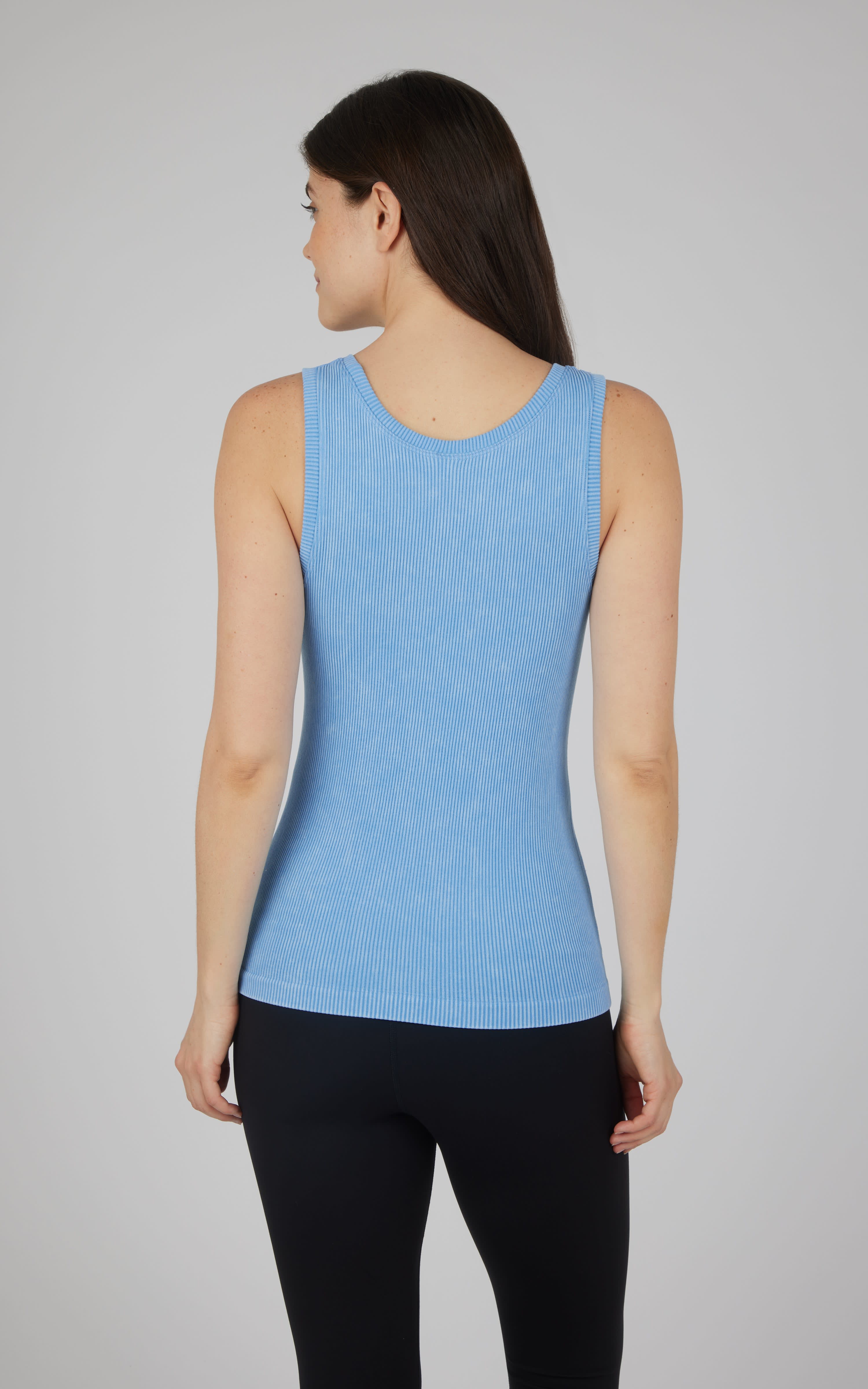 2 PK Stonewash Ribbed Seamless Tank - 90 Degree by Reflex