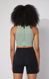 2 PK Ribbed Seamless V-Neck Cropped Tank Top - 90 Degree by Reflex