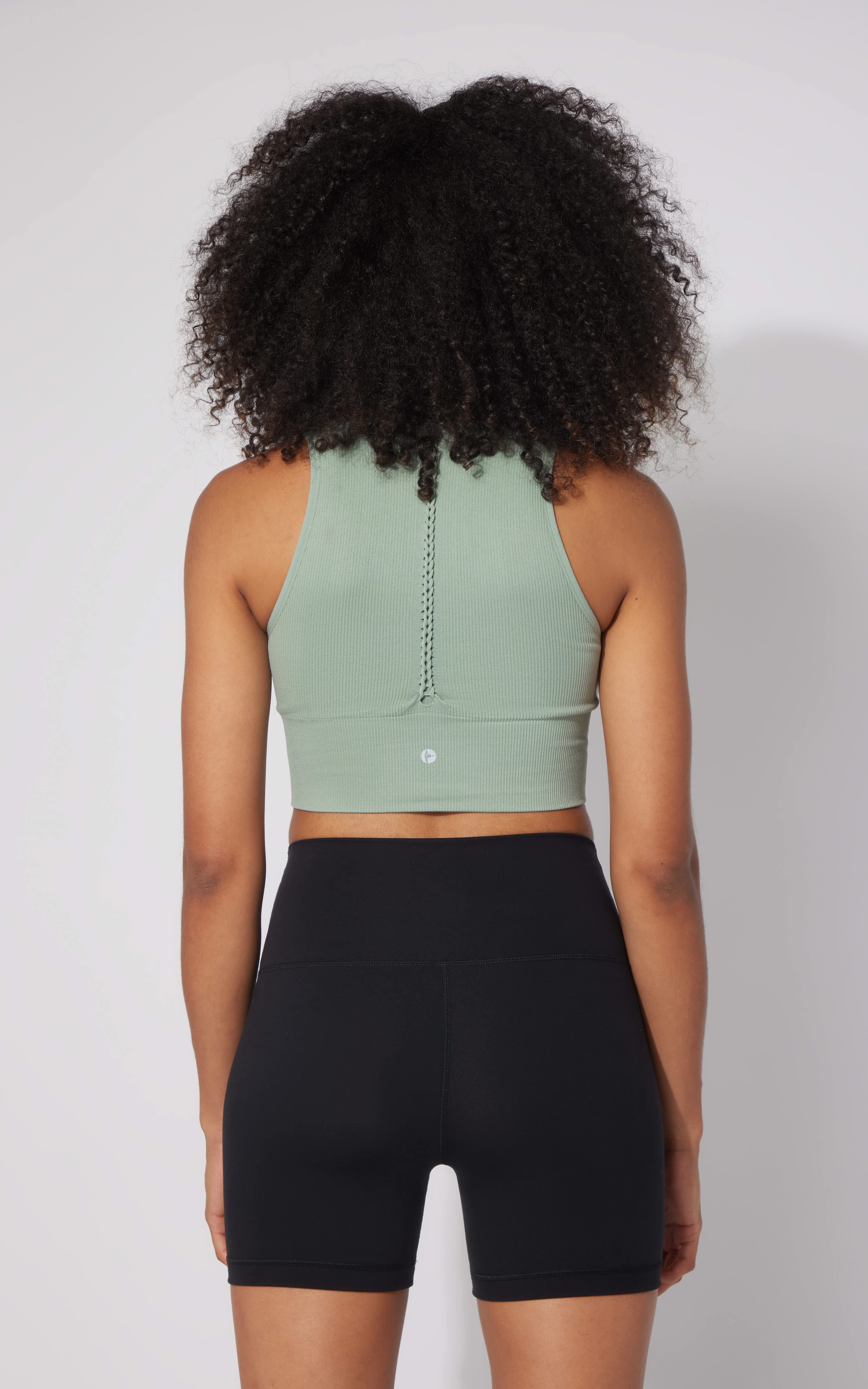 2 PK Ribbed Seamless V-Neck Cropped Tank Top