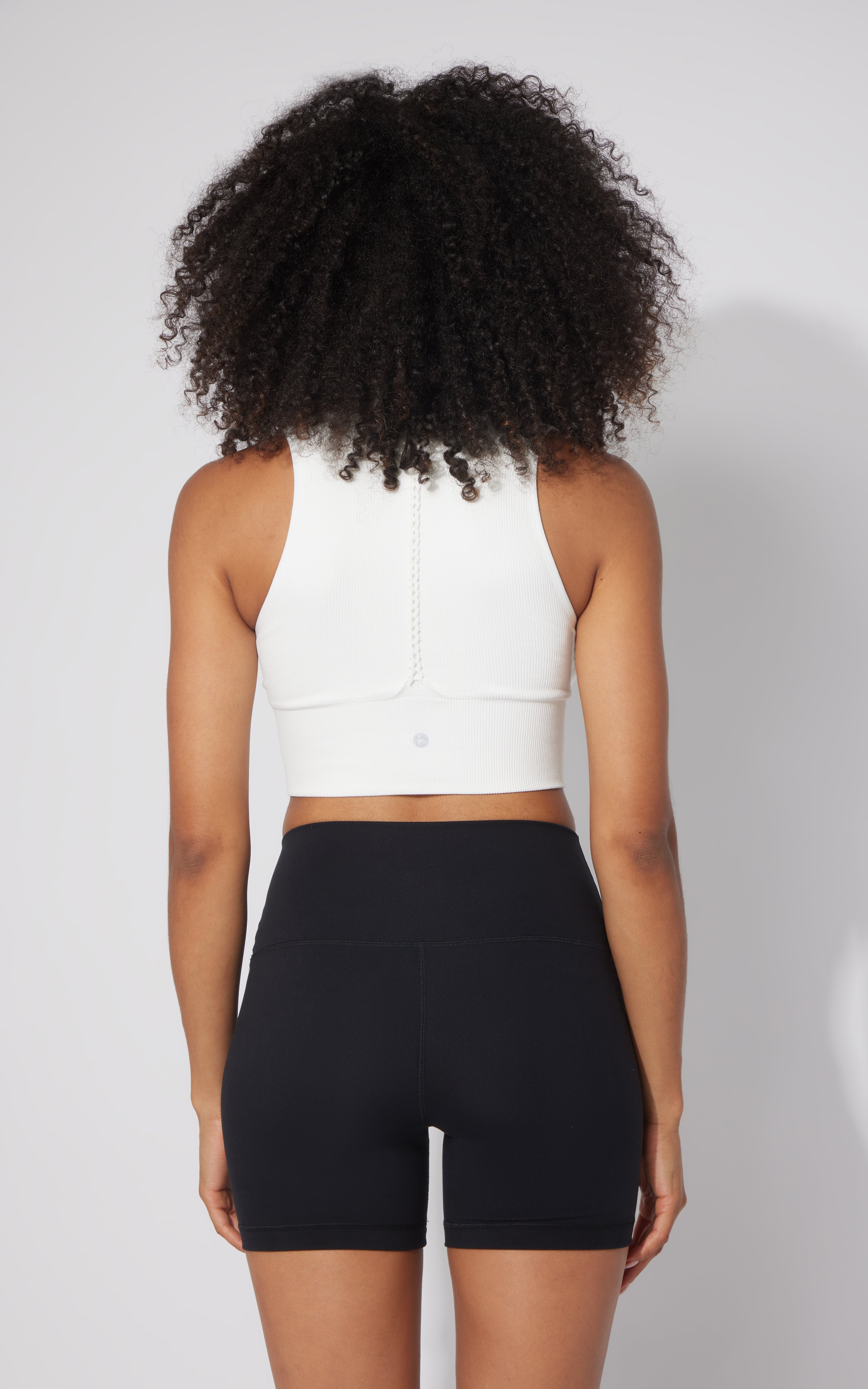 2 PK Ribbed Seamless V-Neck Cropped Tank Top - 90 Degree by Reflex