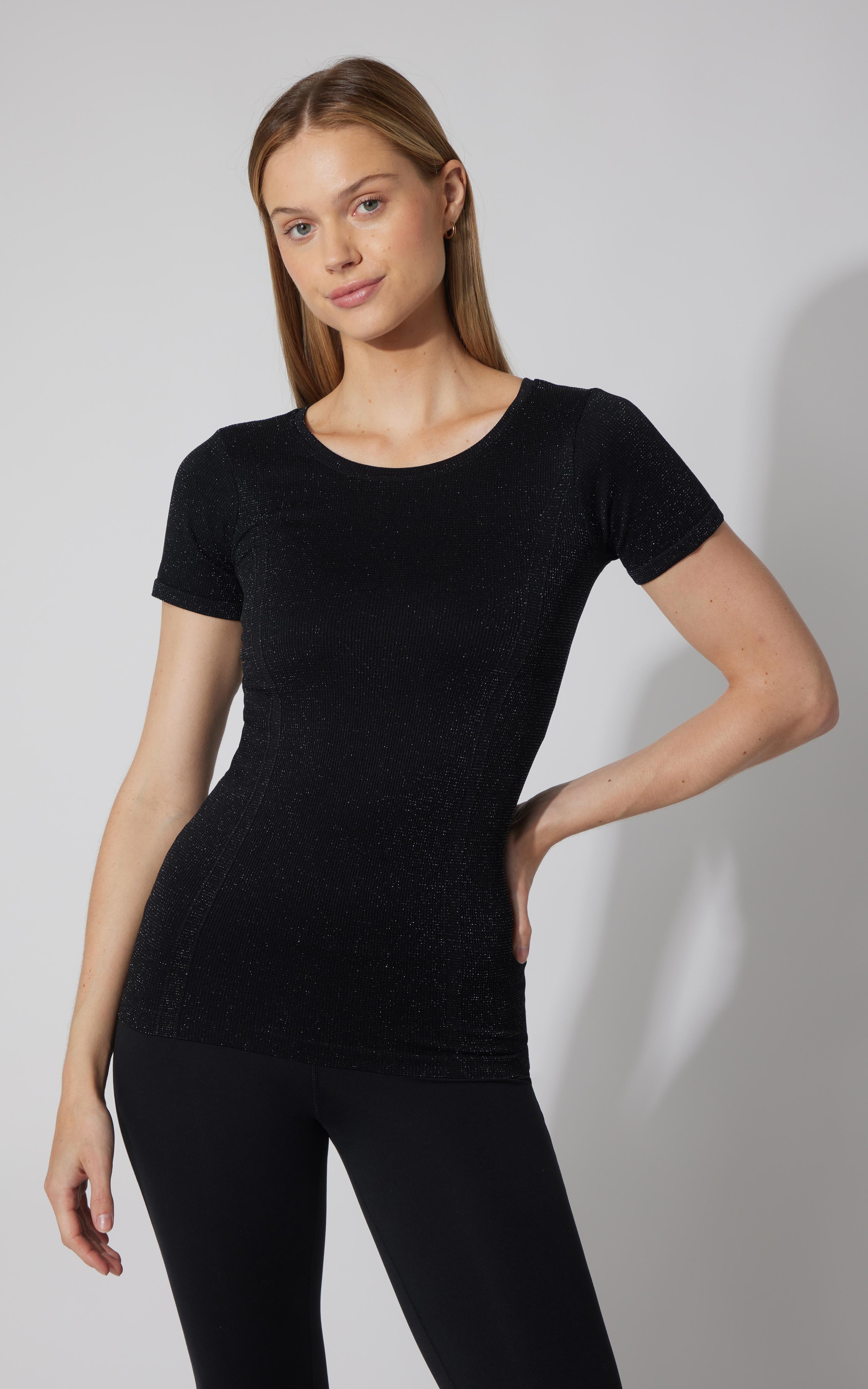 Lurex Seamless Short Sleeve Active Shirt