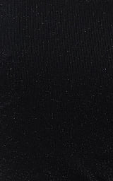 Black seamless short sleeve active shirt with subtle lurex shimmer and fitted silhouette.