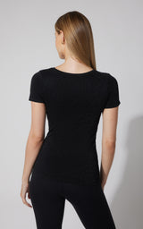 Lurex Seamless Short Sleeve Active Shirt - Our Cafe Story - 90 Degree by Reflex