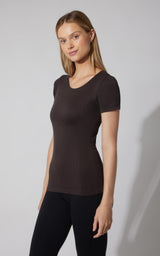 Lurex Seamless Short Sleeve Active Shirt - Our Cafe Story - 90 Degree by Reflex