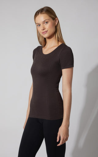 Lurex Seamless Short Sleeve Active Shirt