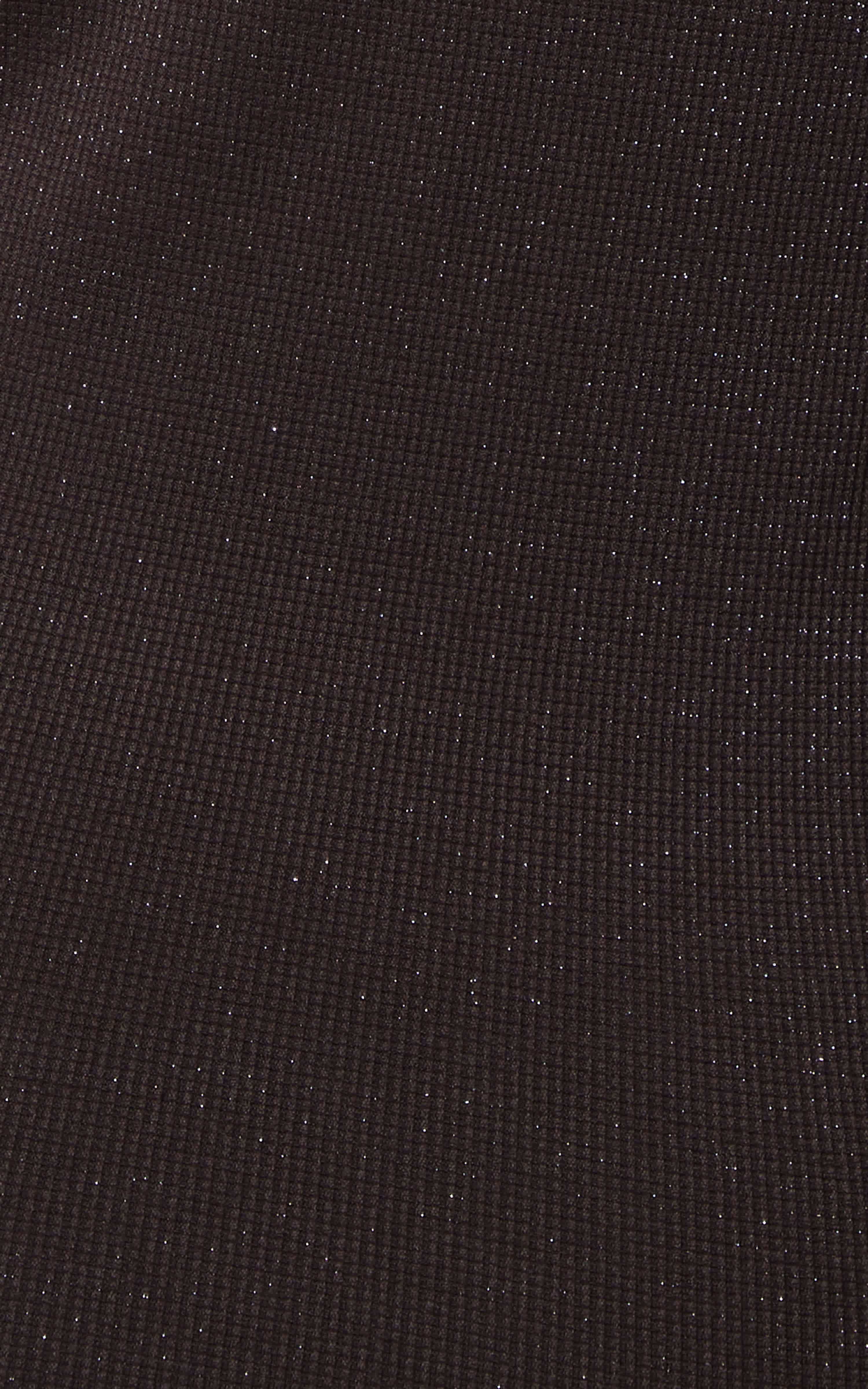 Black seamless short sleeve active shirt with subtle lurex shimmer texture.