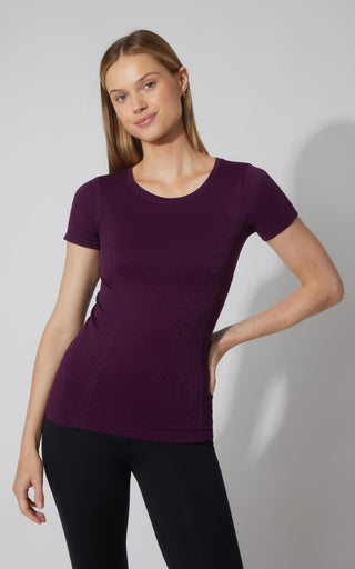 Lurex Seamless Short Sleeve Active Shirt