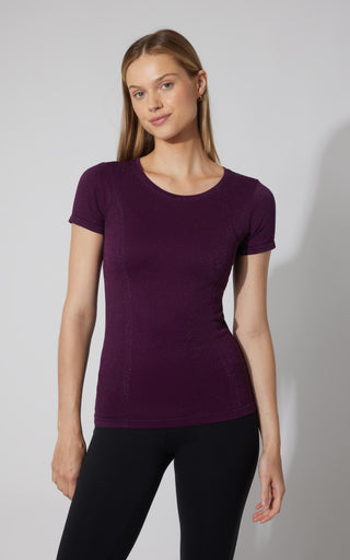 Lurex Seamless Short Sleeve Active Shirt