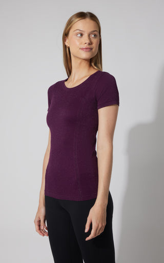 Lurex Seamless Short Sleeve Active Shirt