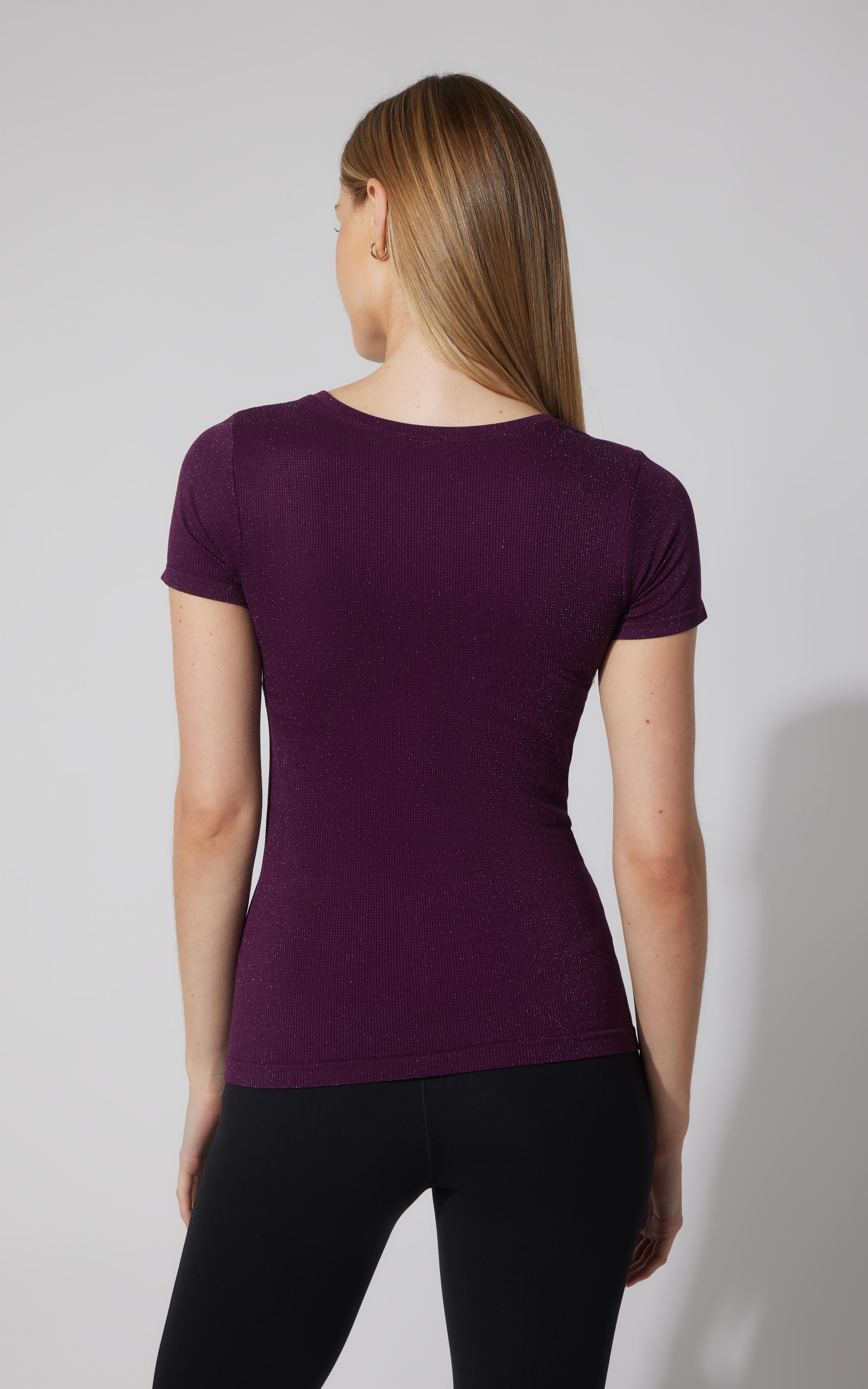 Lurex Seamless Short Sleeve Active Shirt