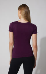 Lurex Seamless Short Sleeve Active Shirt - Our Cafe Story - 90 Degree by Reflex