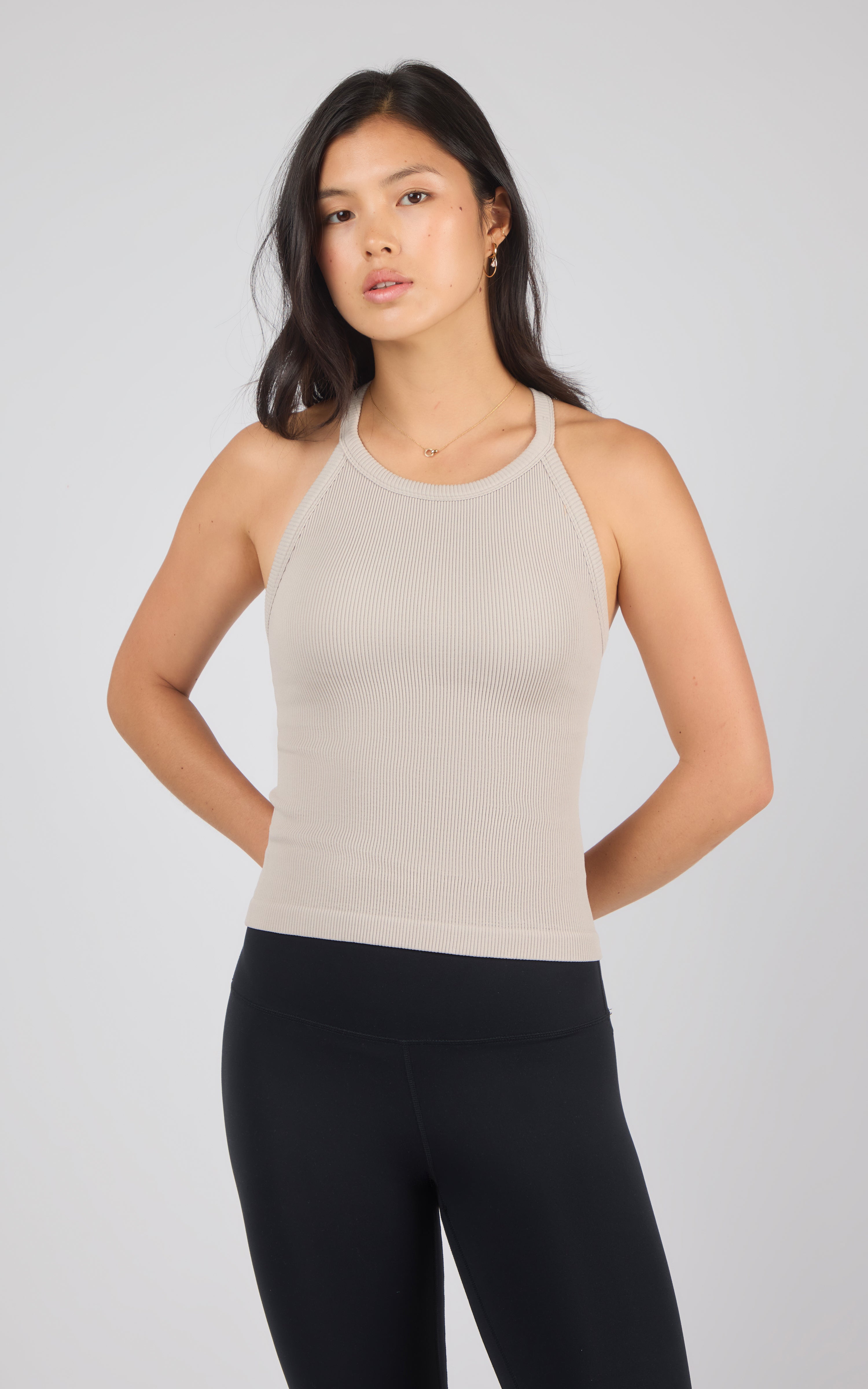 2 Pack Seamless Rib Illume Tank with Strappy Back with Bra Cups - 90 Degree by Reflex