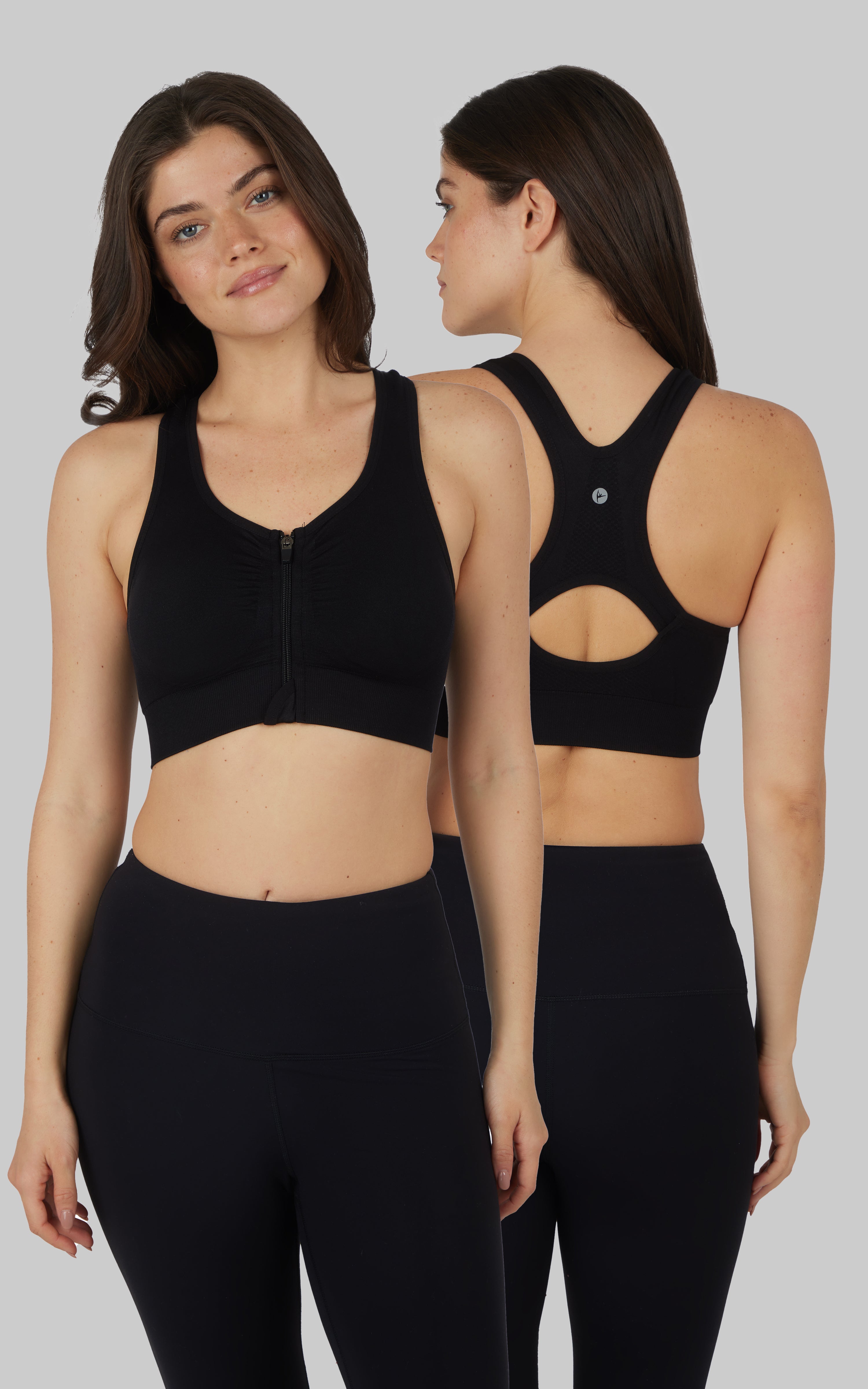 2 PK Full Zip Seamless Bra