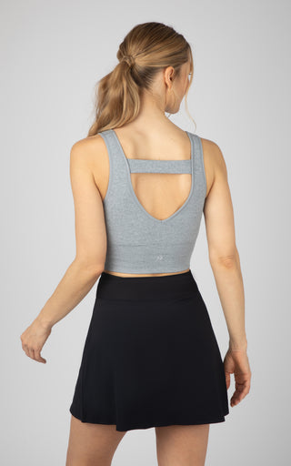 2 Pack Ribbed Seamless Bianca Strappy Back V-Neck Cropped Tank