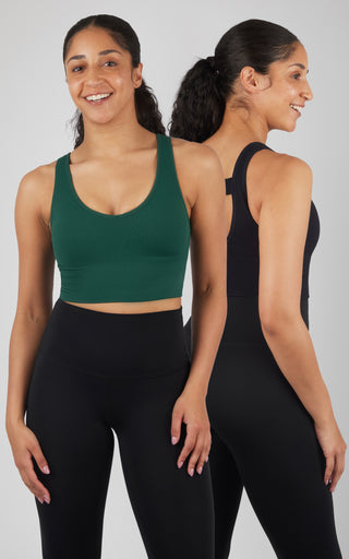2 PK Ribbed V-Neck Tank