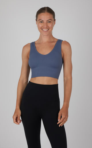 2 PK Ribbed V-Neck Tank