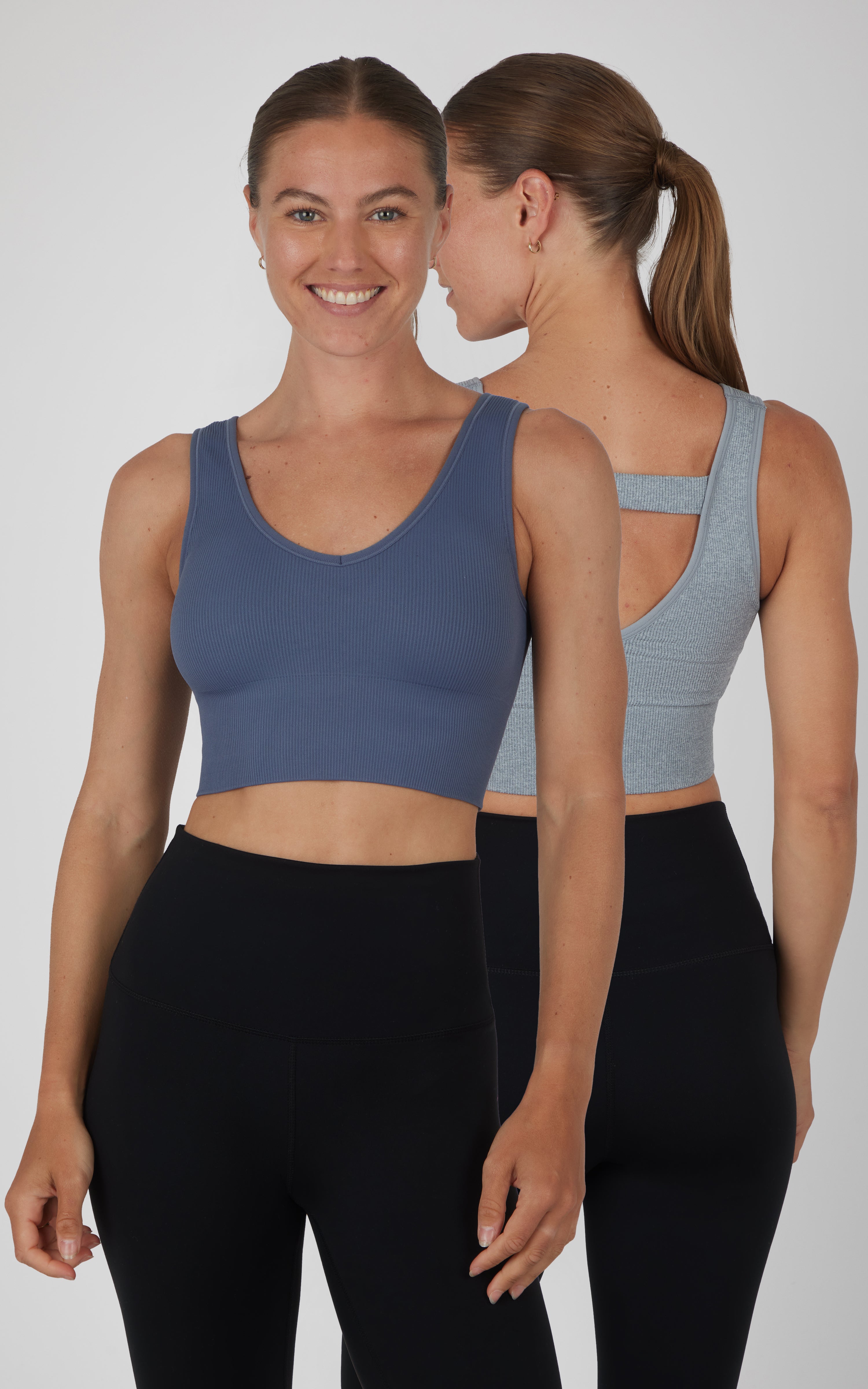 2 PK Ribbed V-Neck Tank