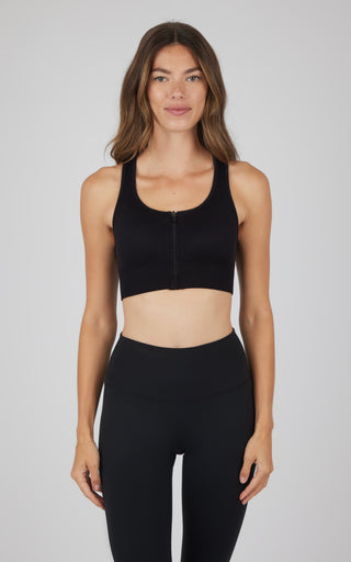 2 PK Ribbed Seamless Zip Front Bra