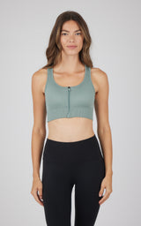 2 PK Ribbed Seamless Zip Front Bra - 90 Degree by Reflex