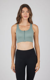 2 PK Ribbed Seamless Zip Front Bra