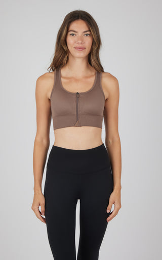 2 PK Ribbed Seamless Zip Front Bra