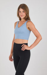 Stone Wash Seamless Rib Alamo Bra Tank 2 PK - 90 Degree by Reflex