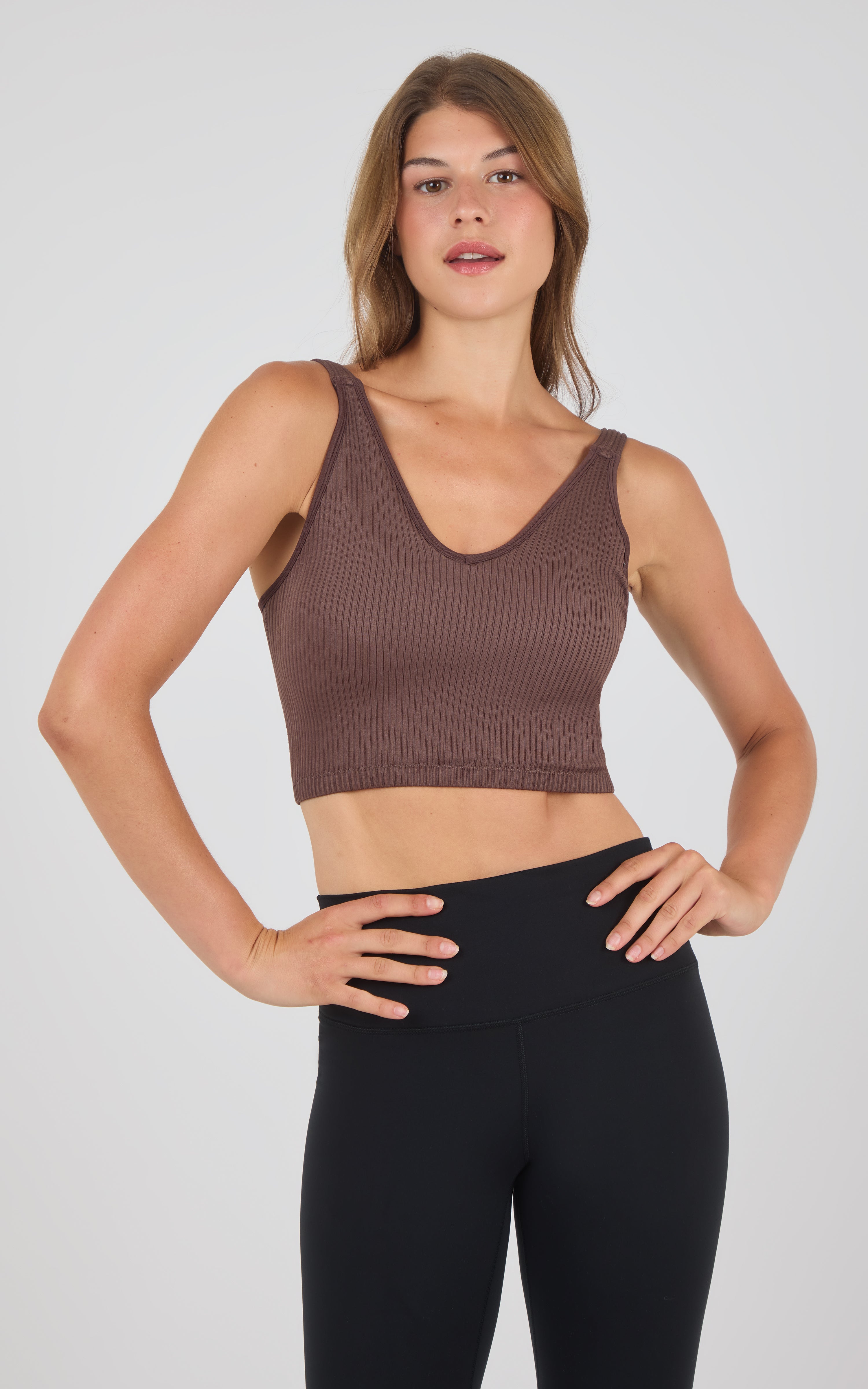 Stone Wash Seamless Rib Alamo Bra Tank 2 PK - 90 Degree by Reflex