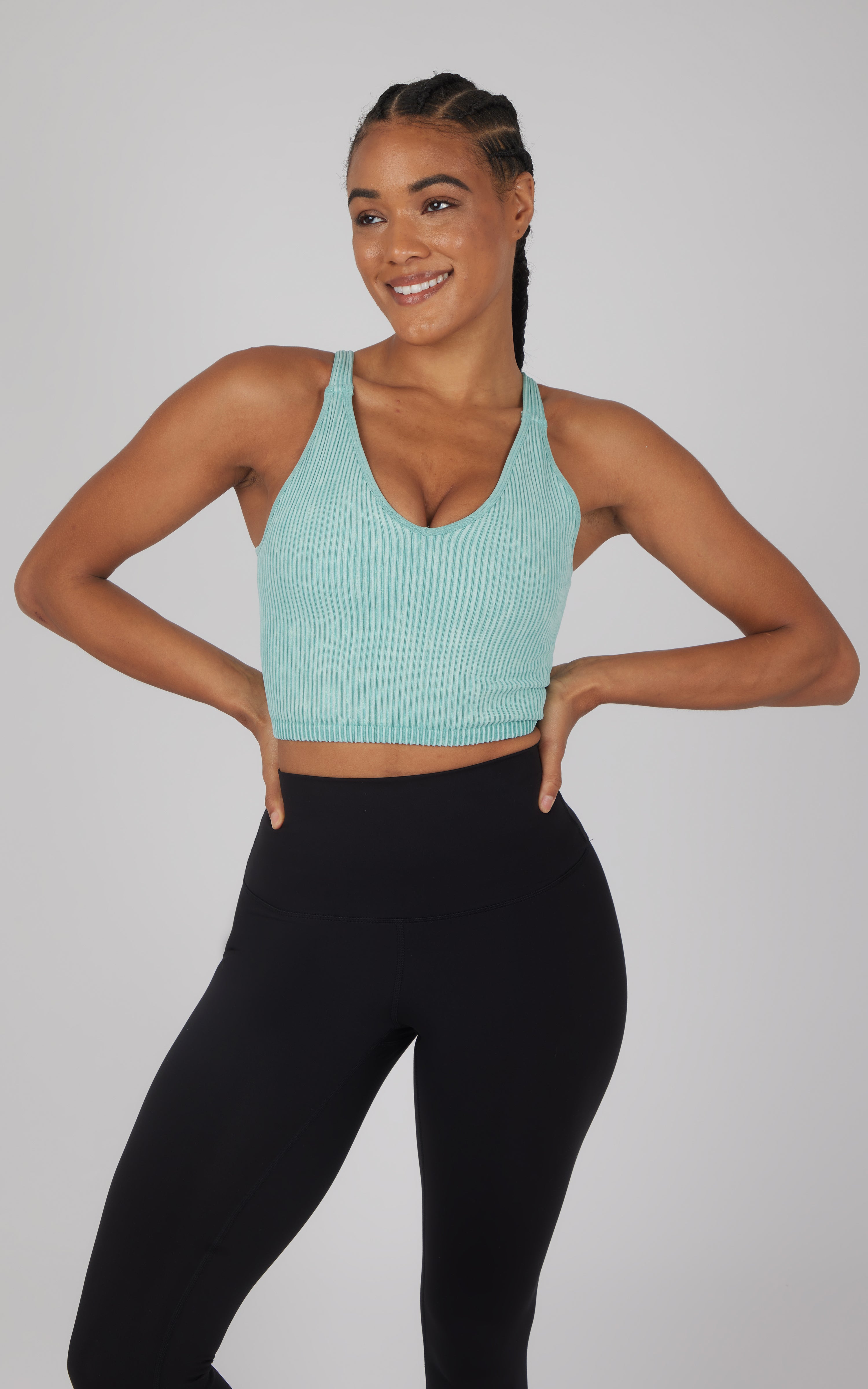 2 PK Stone Wash V-Neck Tank