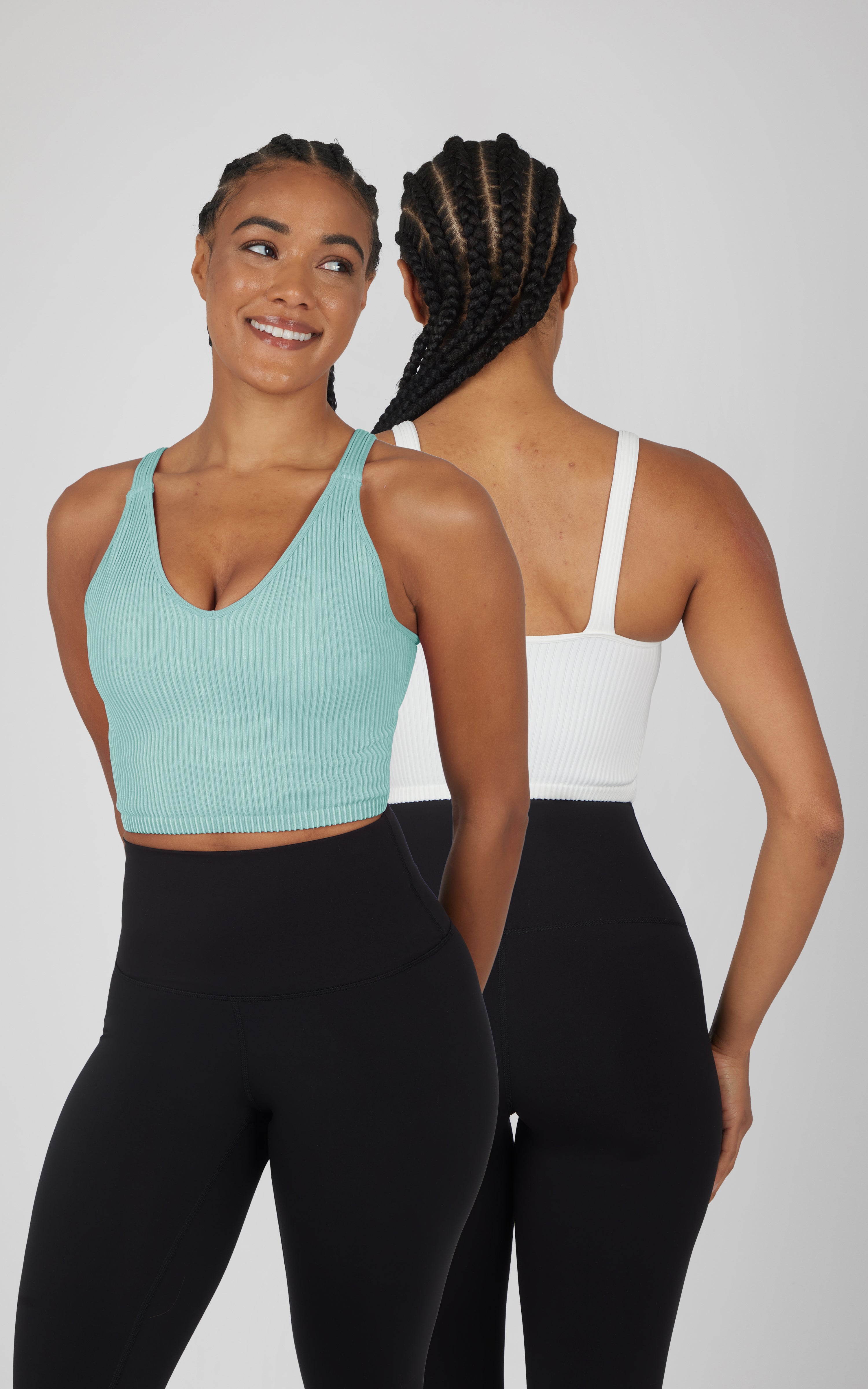 2 PK Stone Wash V-Neck Tank