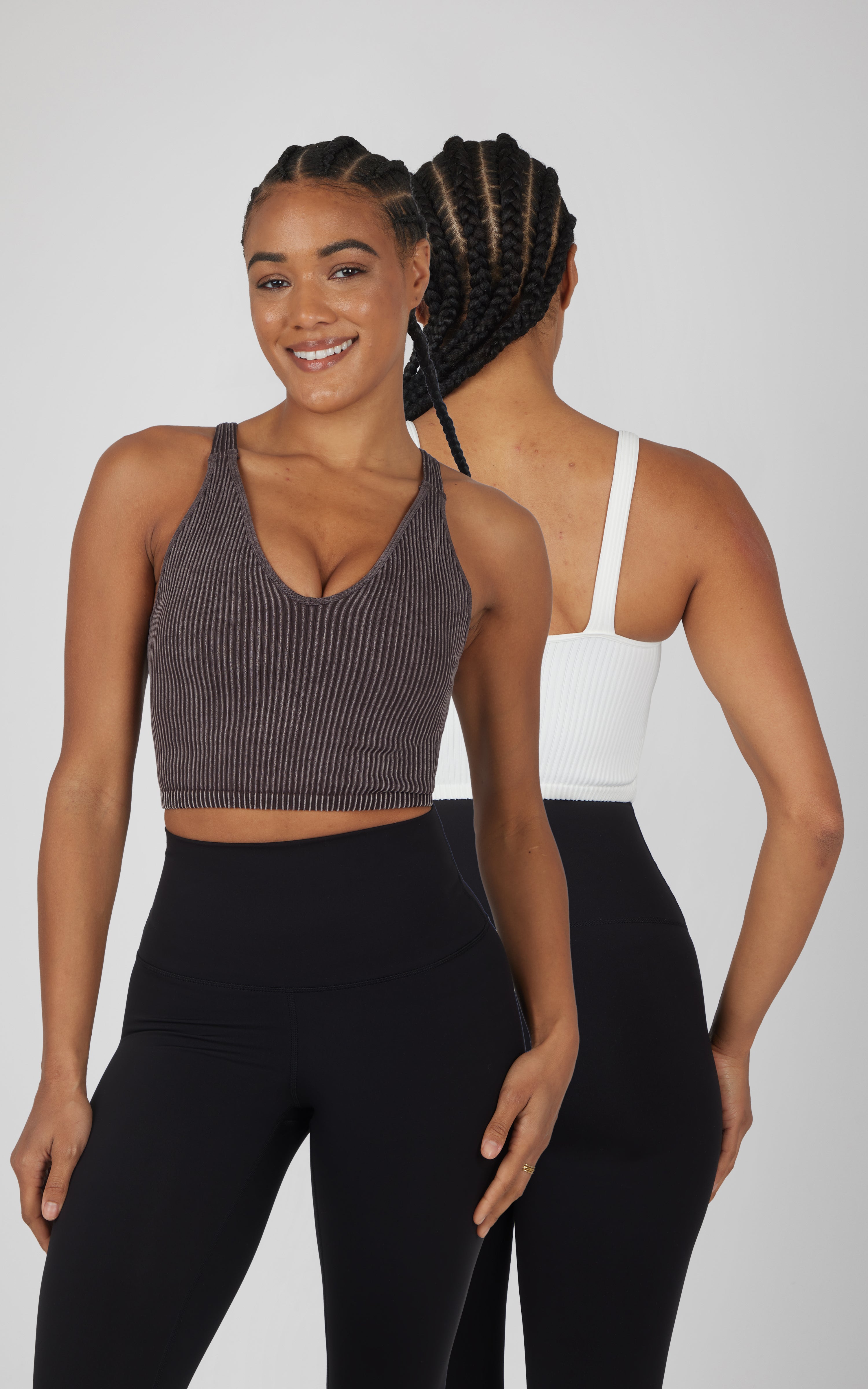 2 PK Stone Wash V-Neck Tank