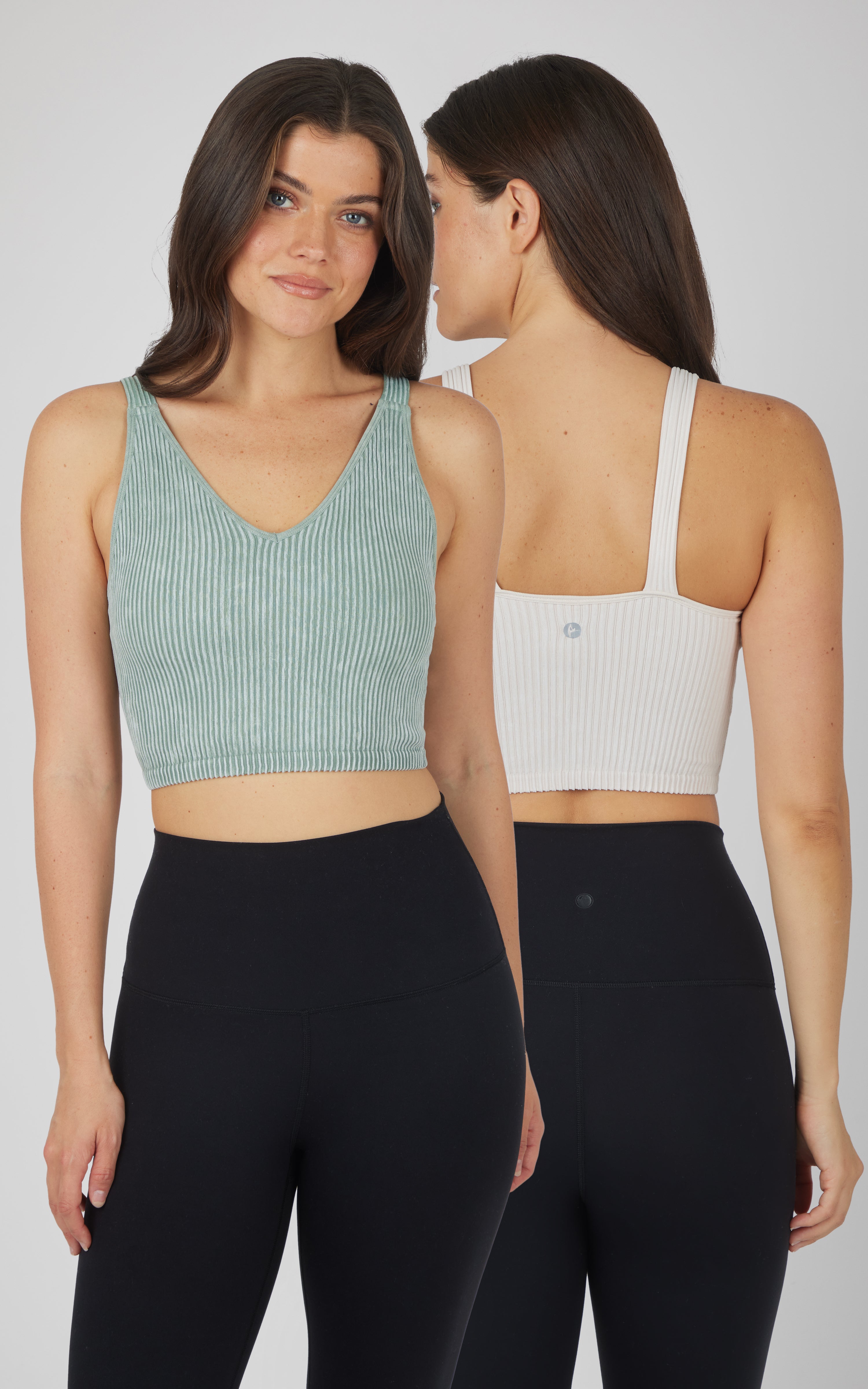 2 PK Stone Wash V-Neck Tank
