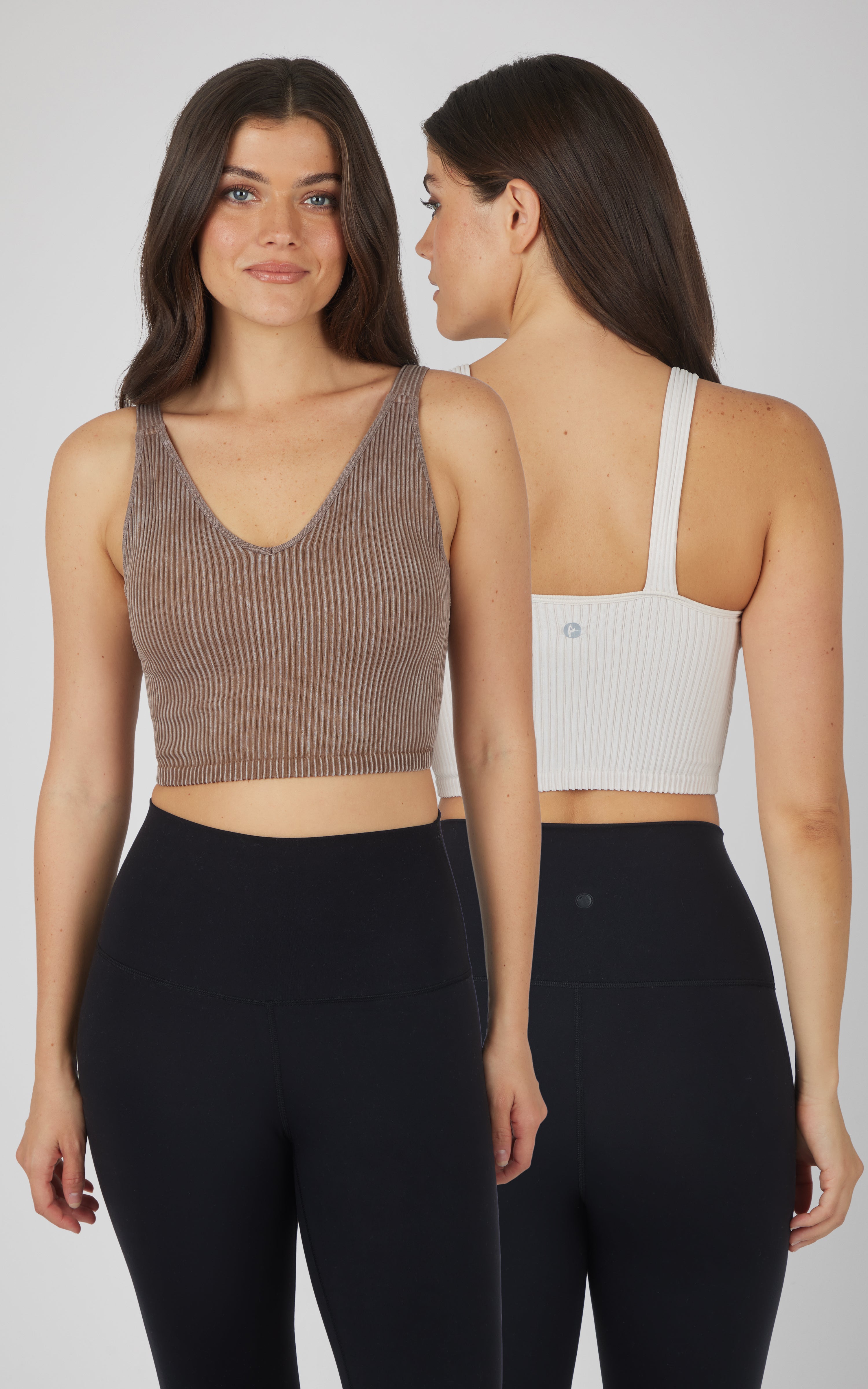2 PK Stone Wash V-Neck Tank