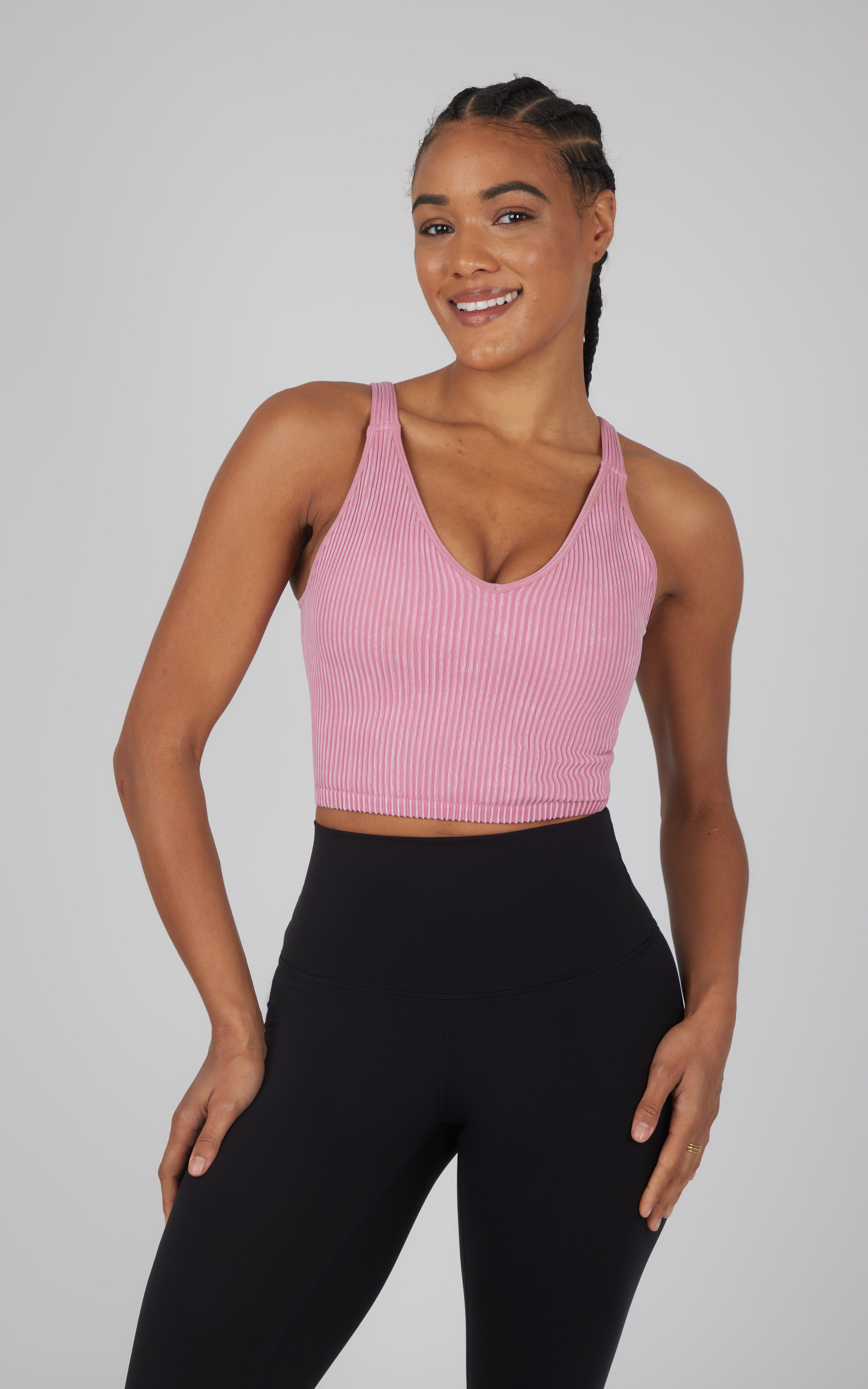2 PK Stone Wash V-Neck Tank
