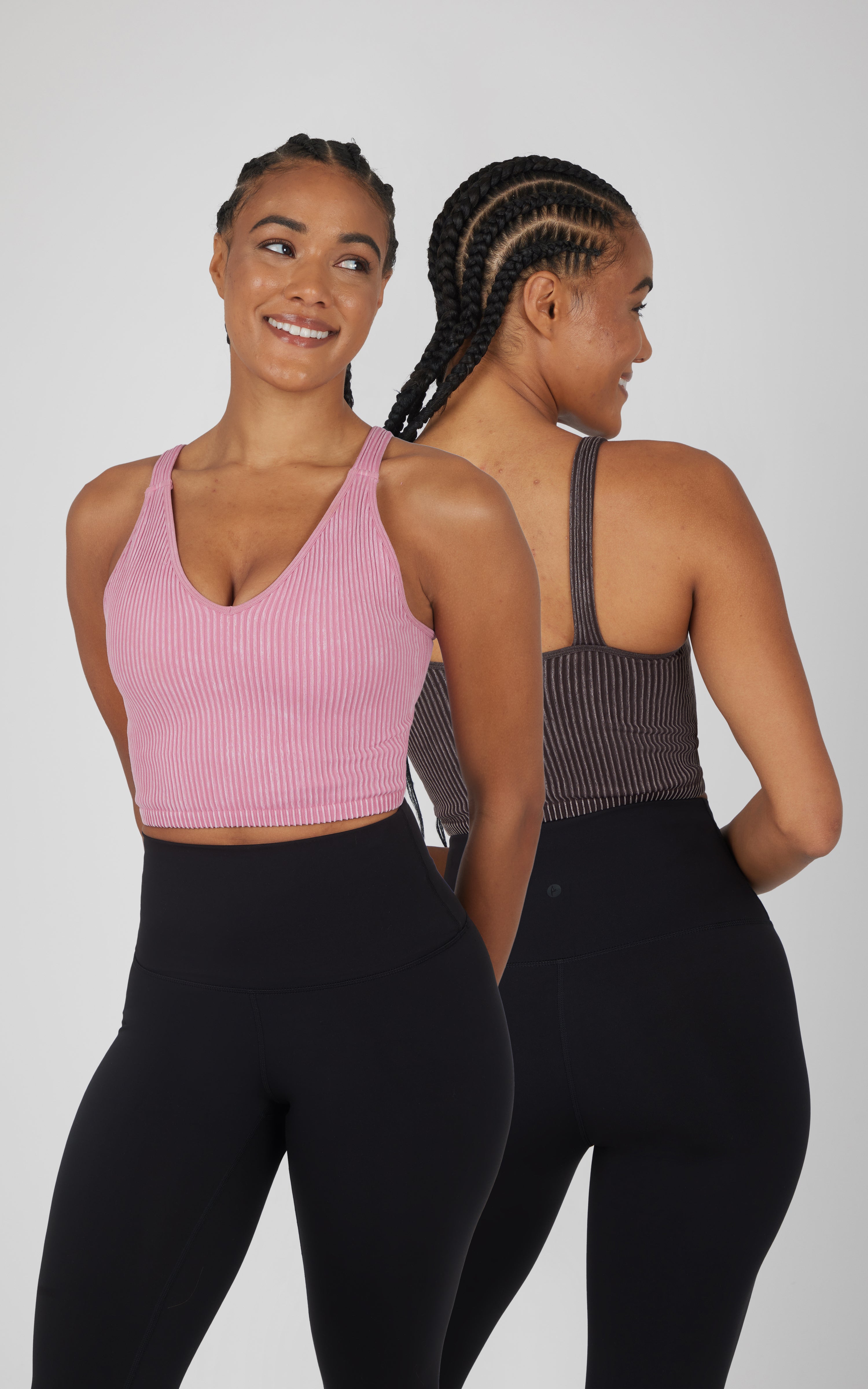 2 PK Stone Wash V-Neck Tank