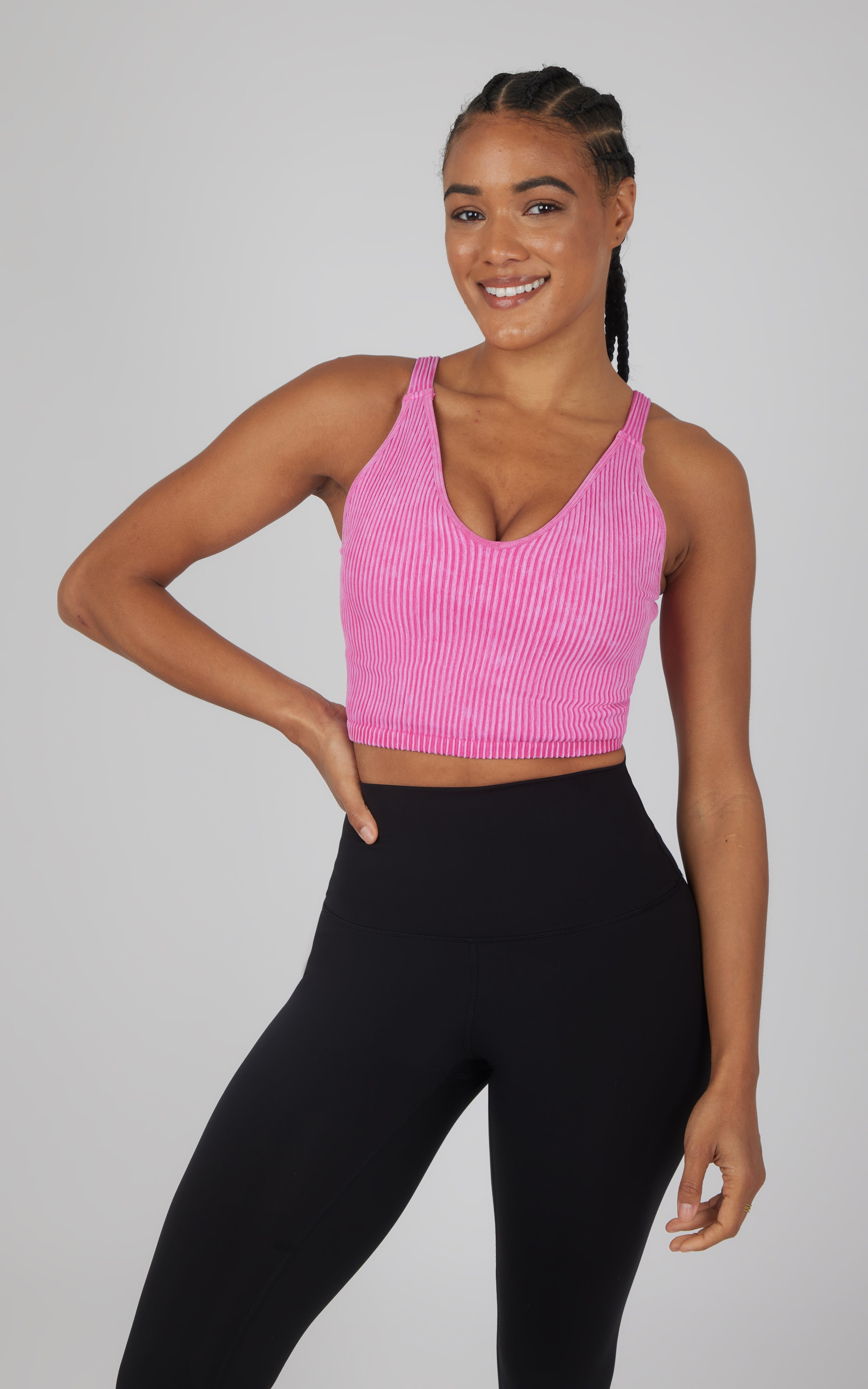 2 PK Stone Wash V-Neck Tank