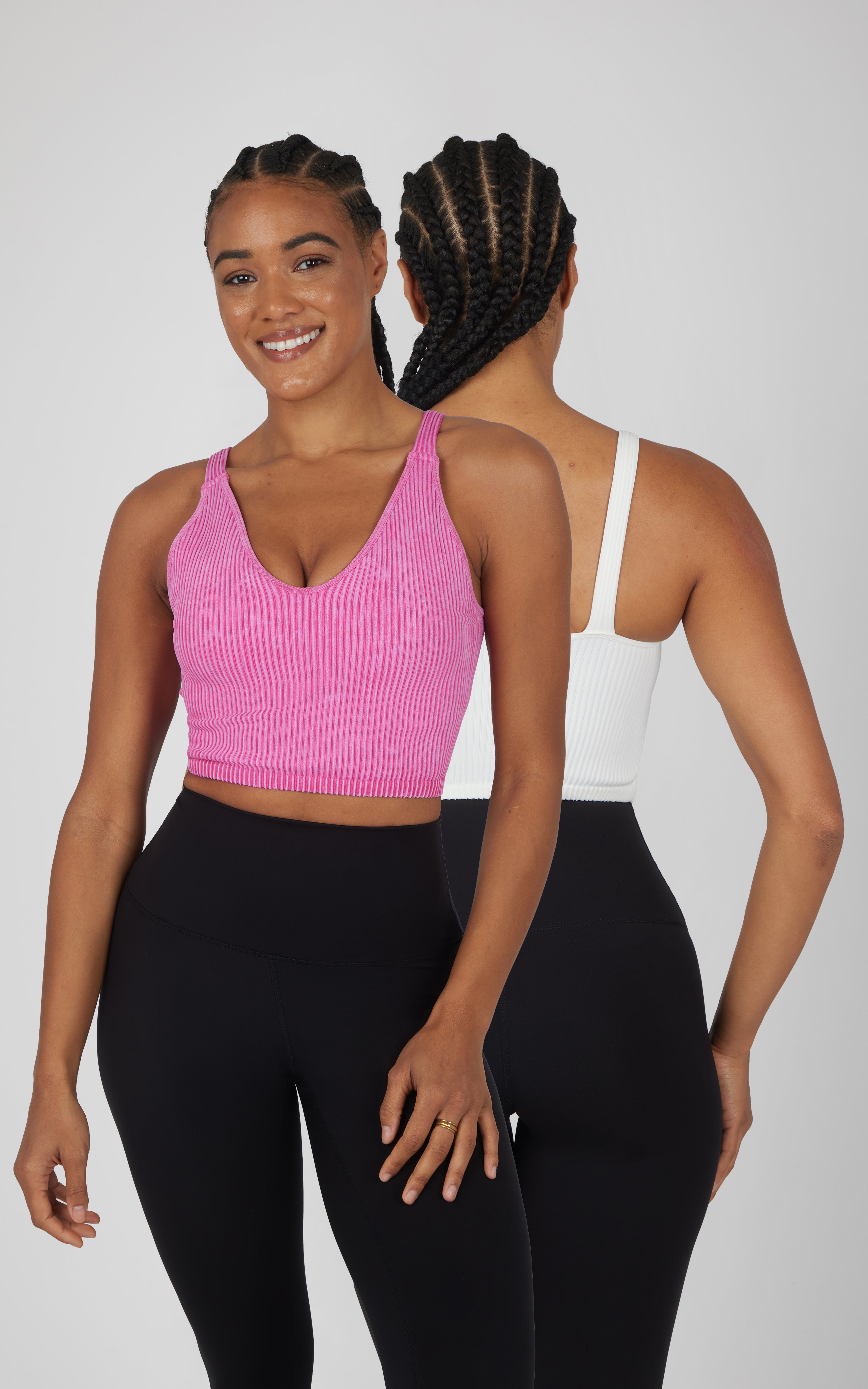 2 PK Stone Wash V-Neck Tank