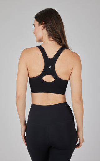 2 PK Seamless Textured Zip Bra Top