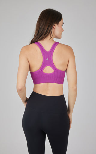 2 PK Seamless Textured Zip Bra Top