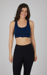 2 PK Seamless Textured Zip Bra Top - 90 Degree by Reflex