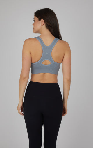 2 PK Seamless Textured Zip Bra Top